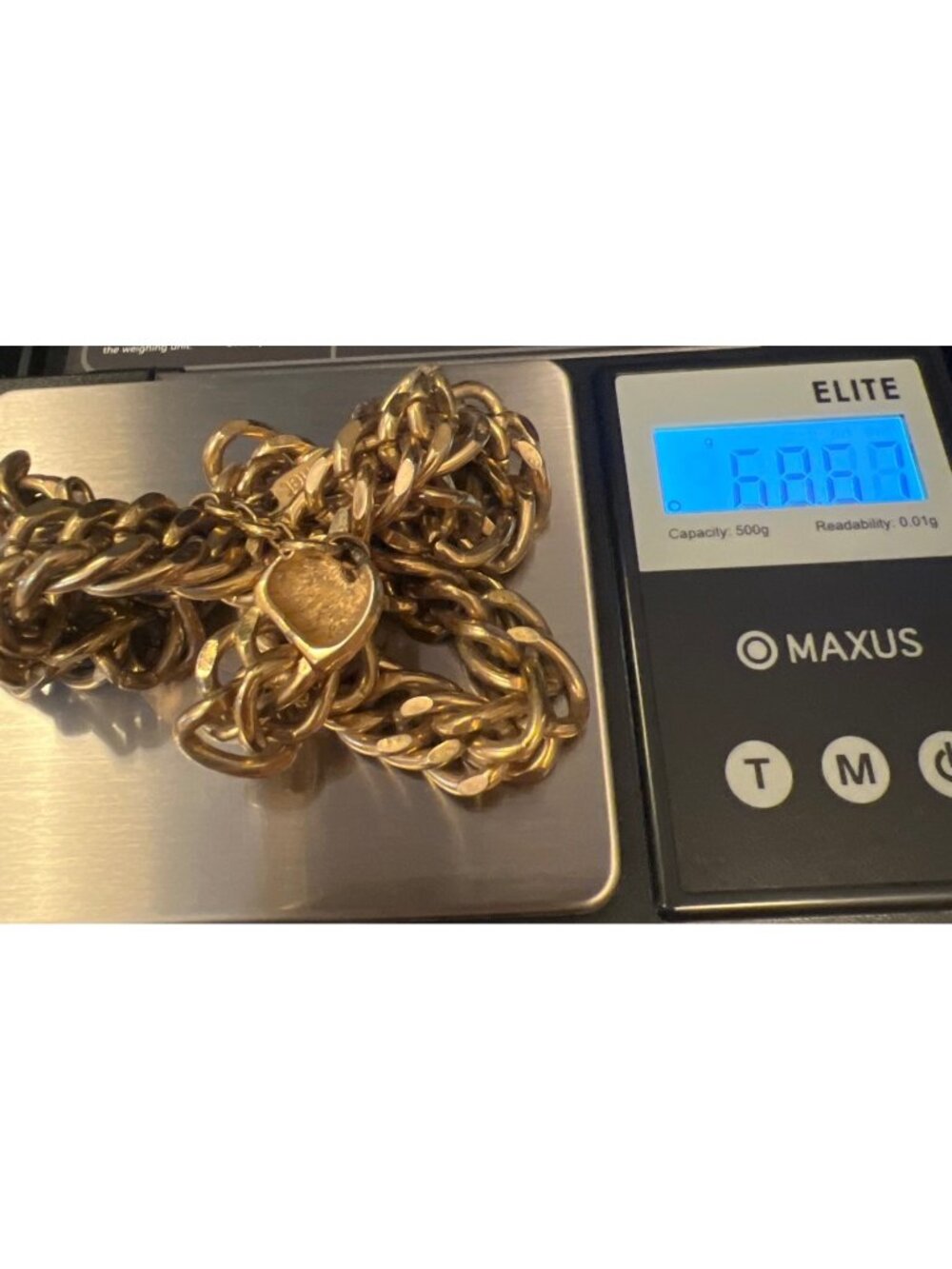 Monet Vintage Gold-Tone Cuban Link Chain Necklace With Adjustable Lobster Clasp - Picture 8 of 10